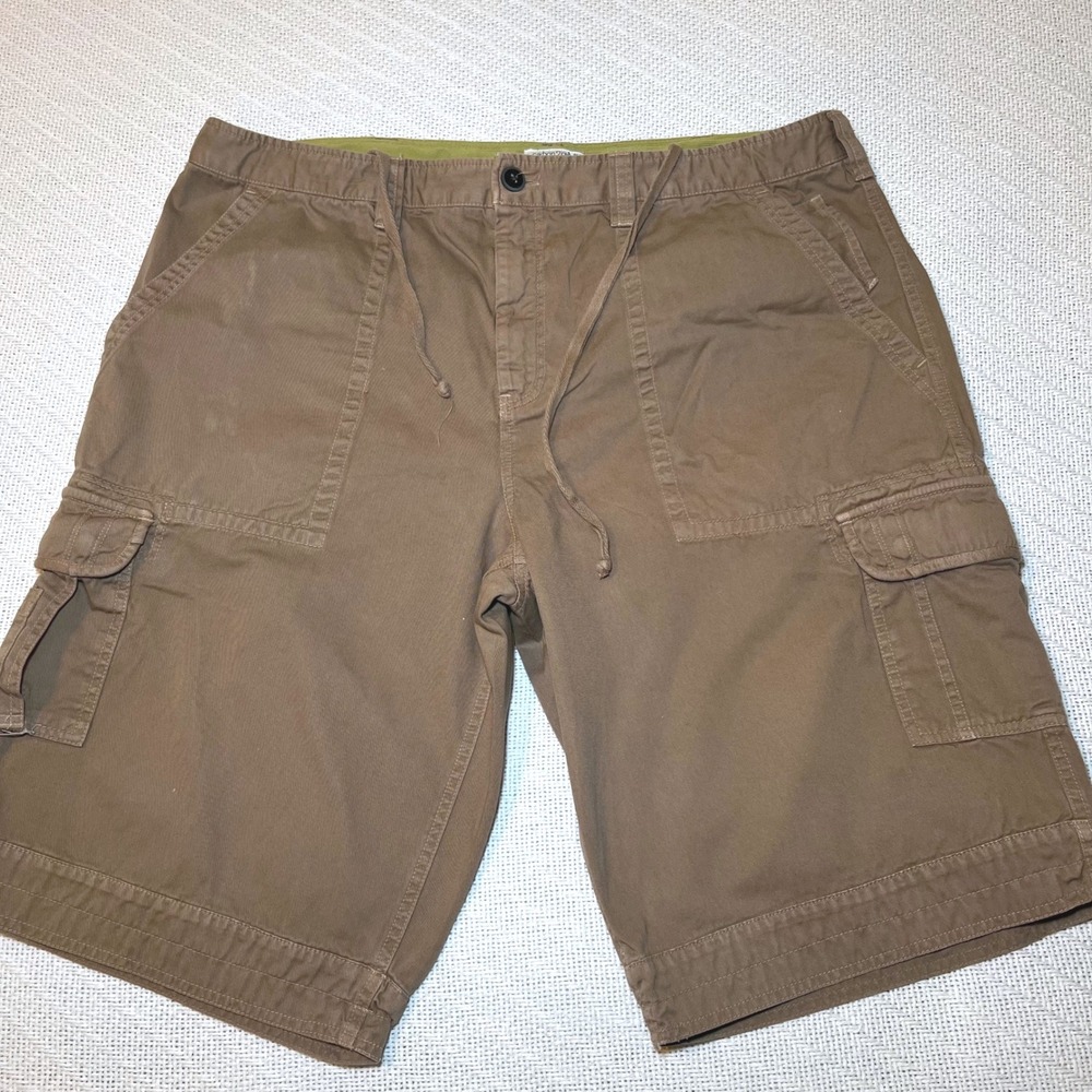 Carbon 2 Cobalt Mens Brown Cotton Cargo Shorts Paratrooper Waist Size 40